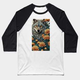 Chrysanthemum wolf Baseball T-Shirt